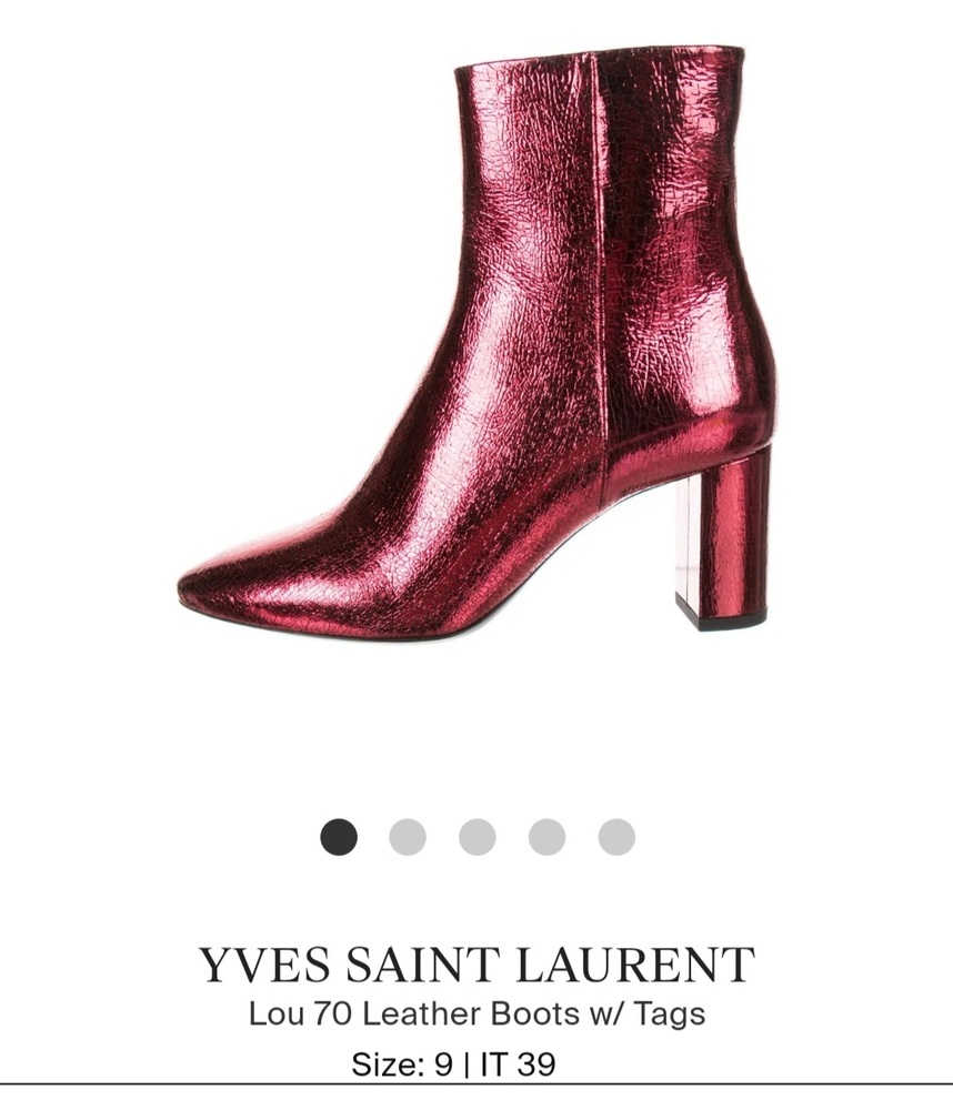 Saint Laurent Lou 70 Ankle Boots Red
